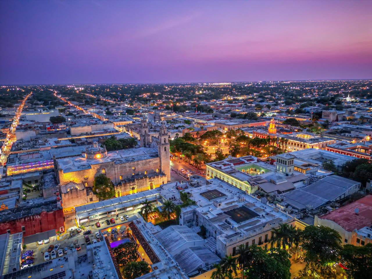 Ciudad blanca, cielo rosa, Mérida 